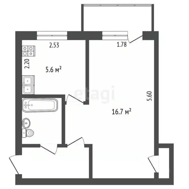 1-к кв. Пермский край, Пермь ул. 1-я Красноармейская, 50 (30.0 м) - Фото 0