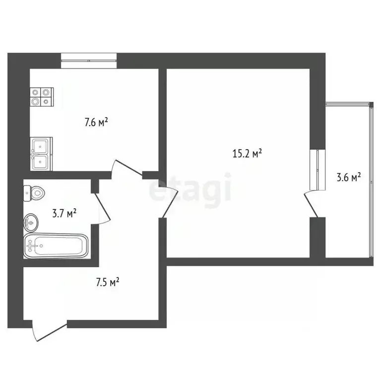 1-к кв. Мордовия, Саранск Севастопольская ул., 21 (36.0 м) - Фото 1