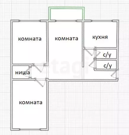 3-к кв. Приморский край, Владивосток Интернациональная ул., 59 (57.1 ... - Фото 1