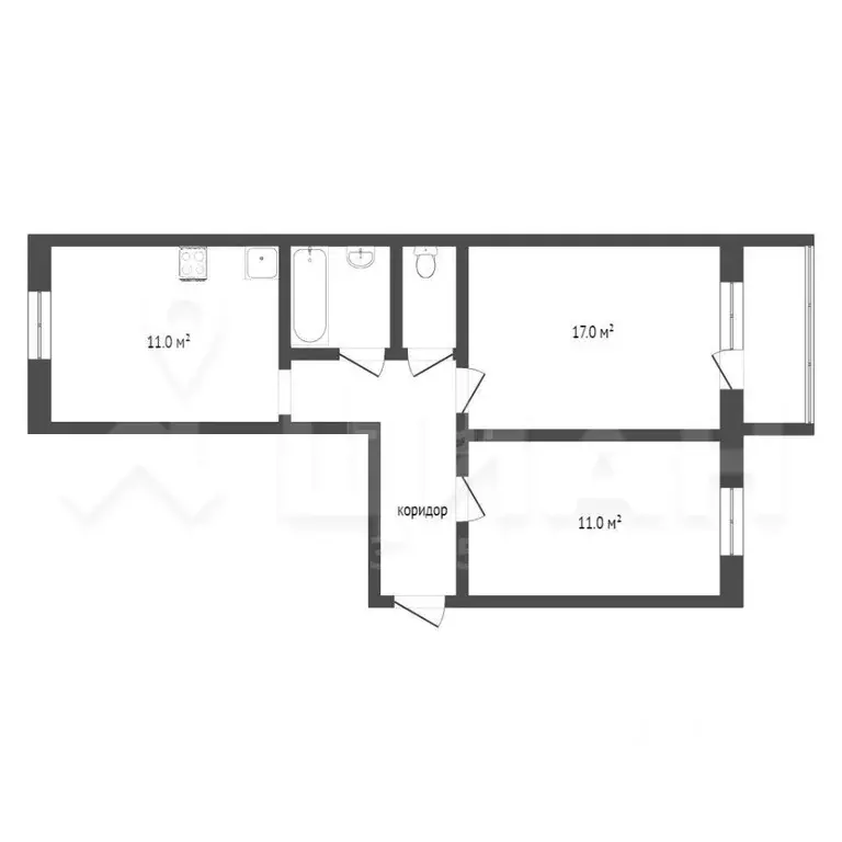 2-к кв. Московская область, Мытищи ул. Борисовка, 14 (51.0 м) - Фото 2