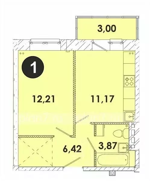1-к кв. Иркутская область, Иркутский муниципальный округ, пос. ... - Фото 1