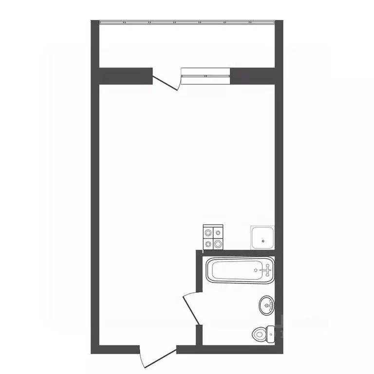 Студия Тюменская область, Тюмень Комбинатская ул., 54к2 (24.7 м) - Фото 2