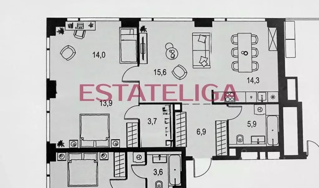 2-к кв. Москва Озерная ул., 1к2/5 (75.0 м) - Фото 1