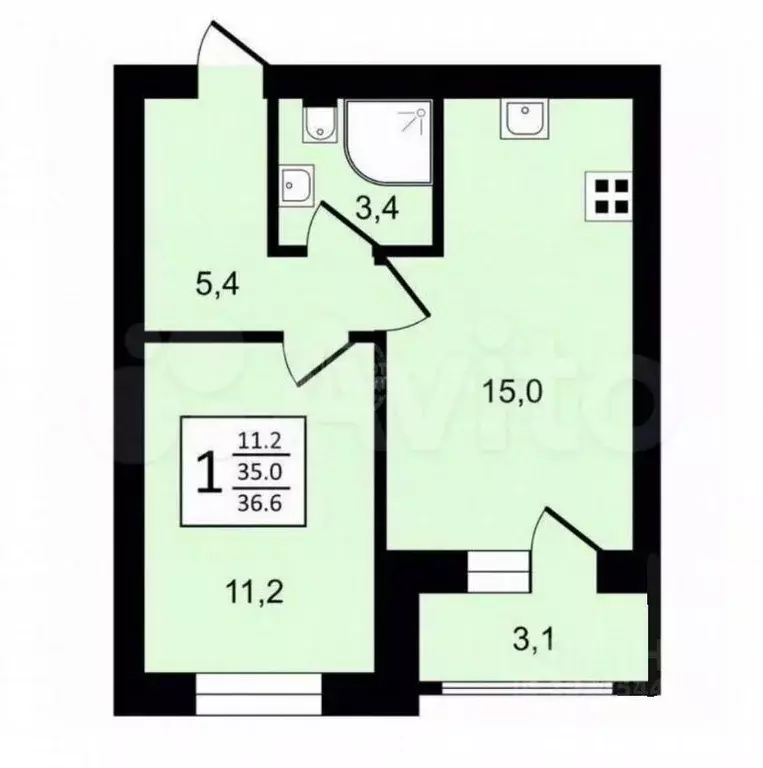 1-к кв. Владимирская область, Суздаль Советская ул., 65 (35.4 м) - Фото 2