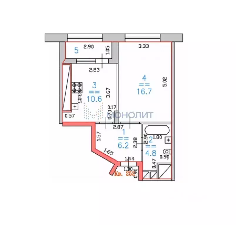 1-к кв. Нижегородская область, Нижний Новгород ул. Владимира ... - Фото 1