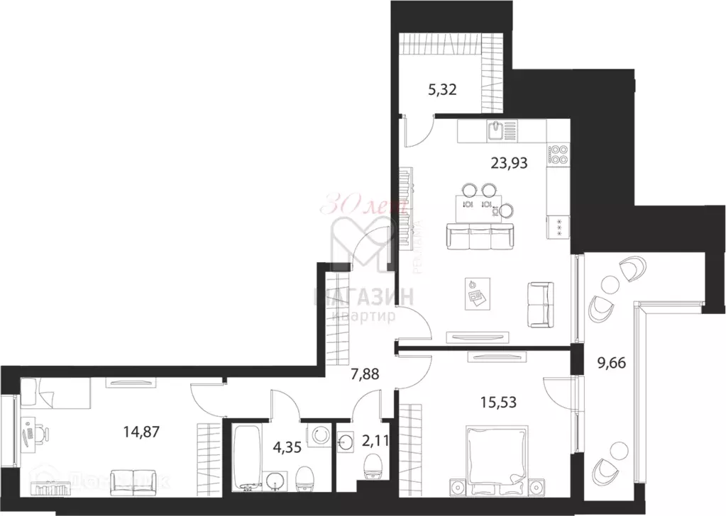 Продаётся 2-к квартира, 83.65 м - Фото 0