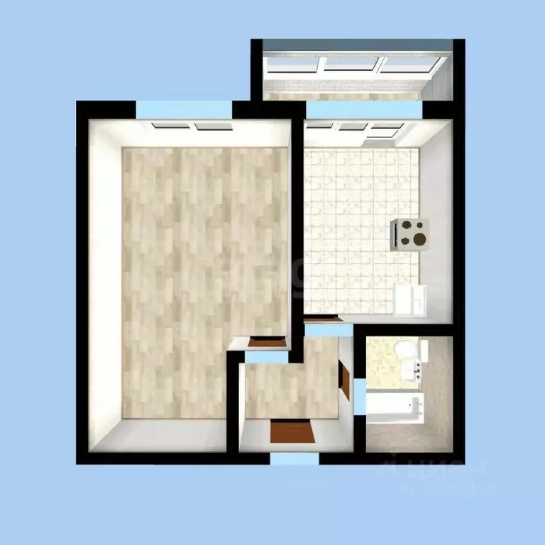 1-к кв. Башкортостан, Уфа ул. Энтузиастов, 16 (40.5 м) - Фото 1