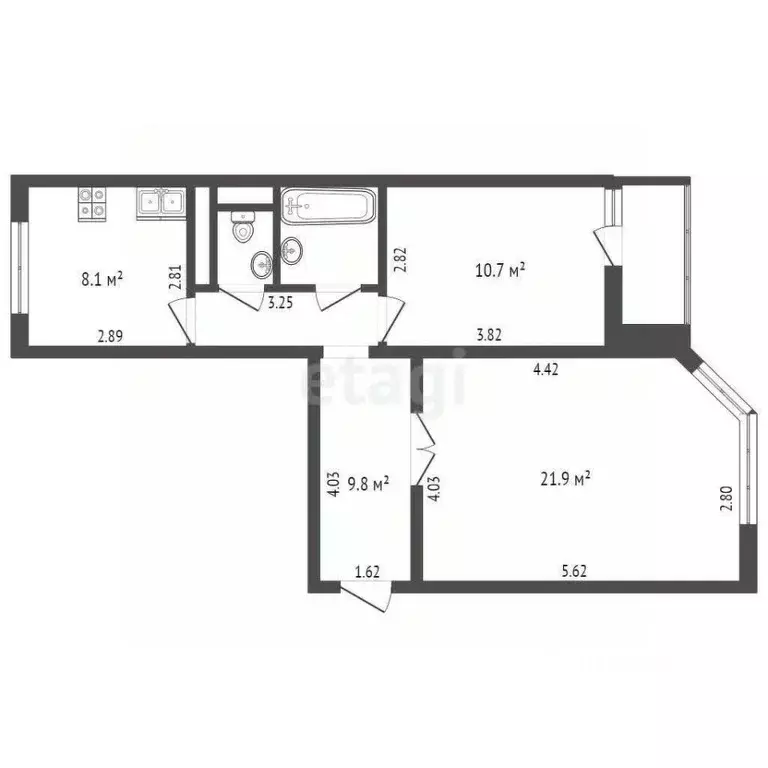 2-к кв. Москва Рождественская ул., 4 (56.3 м) - Фото 1