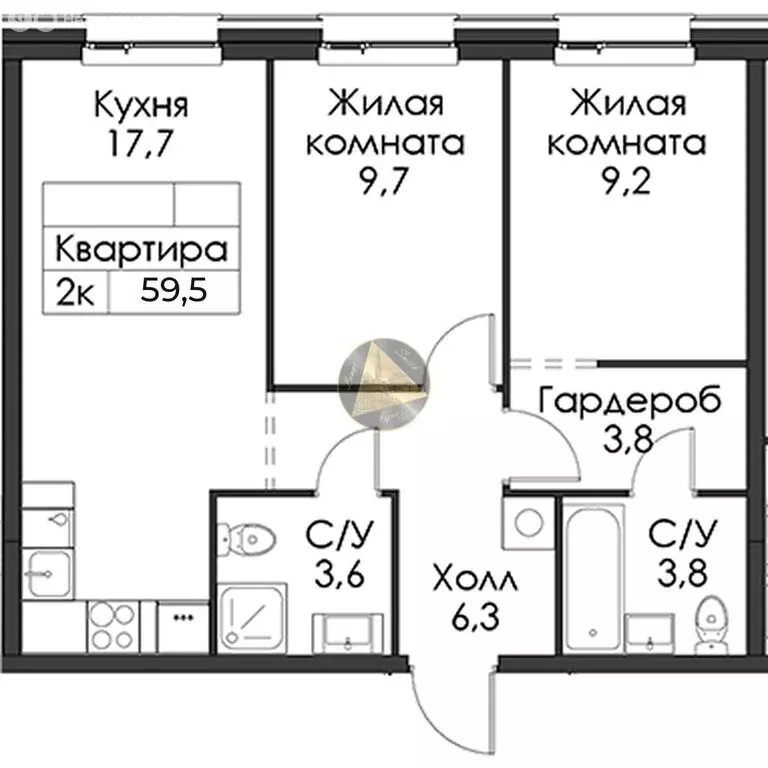 2-комнатная квартира: Санкт-Петербург, Галерный проезд, 1к2 (59.5 м) - Фото 1