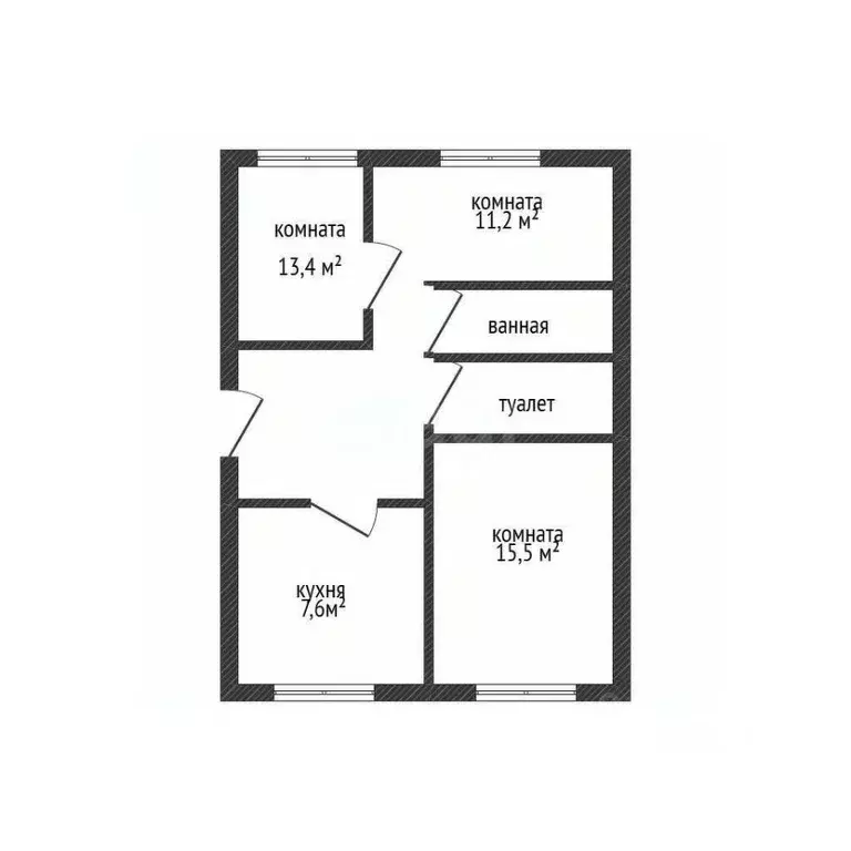 3-к кв. Брянская область, Брянск Красноармейская ул., 62/1 (63.4 м) - Фото 1