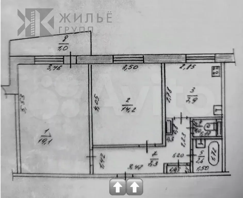 2-к кв. Татарстан, Казань пос. Дербышки, ул. Мира, 65 (53.0 м) - Фото 2