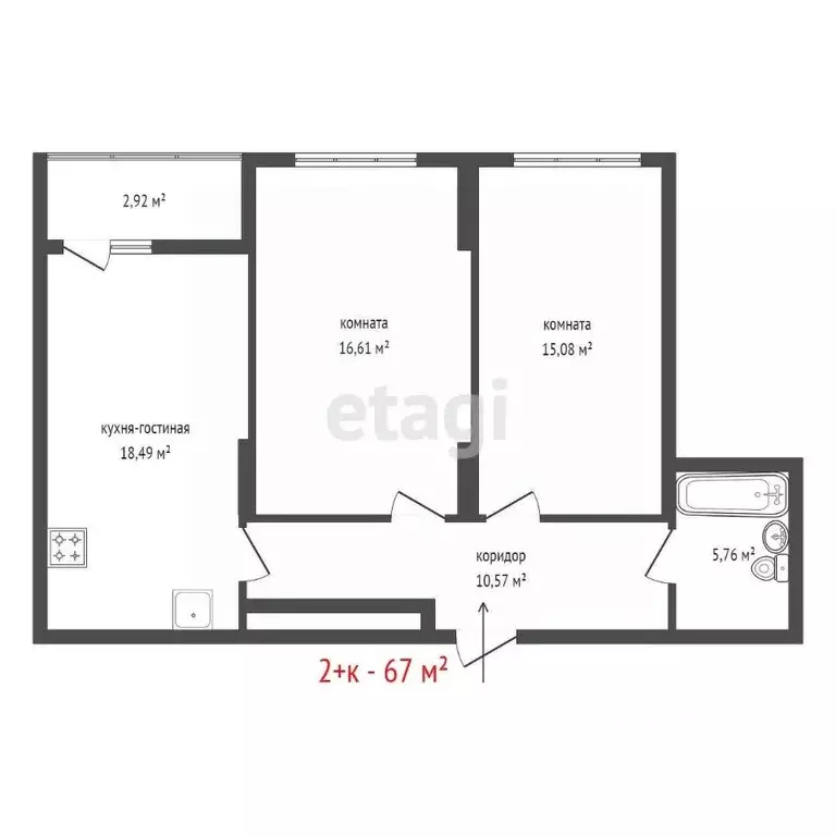 2-к кв. Свердловская область, Екатеринбург ул. Хрустальногорская, 93 ... - Фото 2