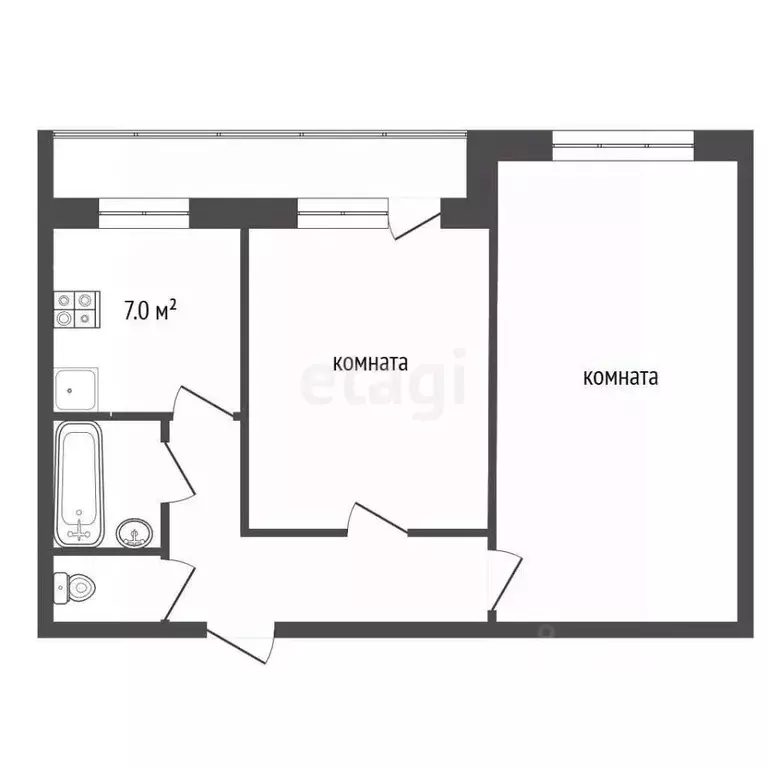 2-к кв. Ярославская область, Рыбинск наб. Космонавтов, 45 (46.7 м) - Фото 2