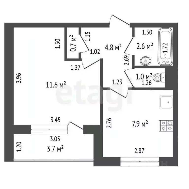 1-к кв. Самарская область, Самара Ташкентская ул., 232 (30.5 м) - Фото 2