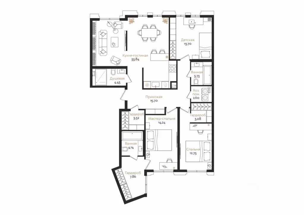 3-к кв. Санкт-Петербург ул. Профессора Попова, 38 (119.59 м) - Фото 0