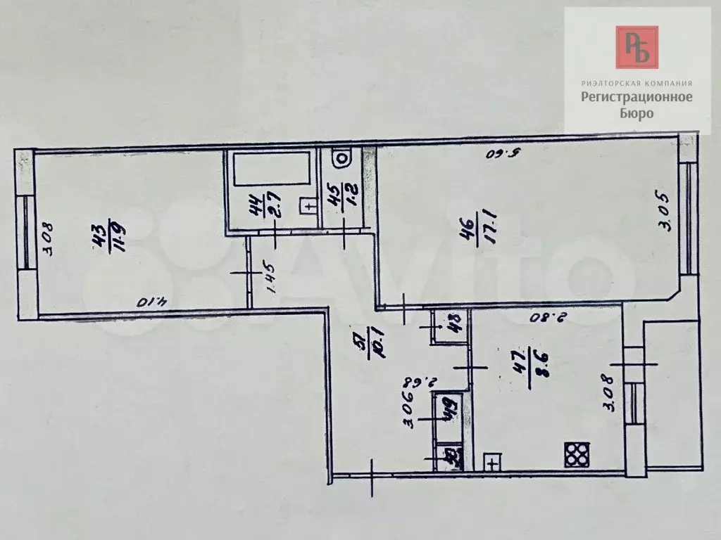 2-к. квартира, 53 м, 5/5 эт. - Фото 0