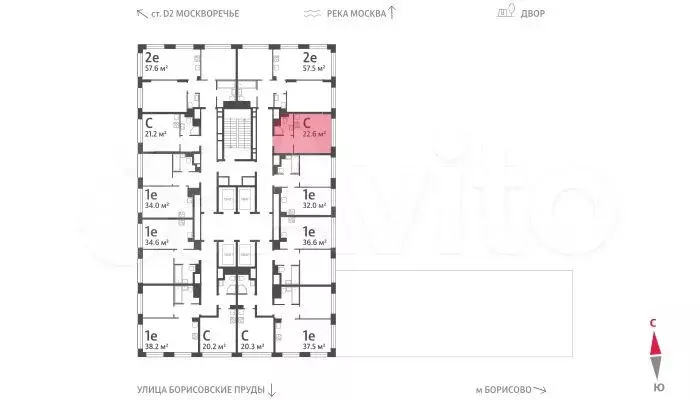 Квартира-студия, 22,6 м, 17/30 эт. - Фото 1