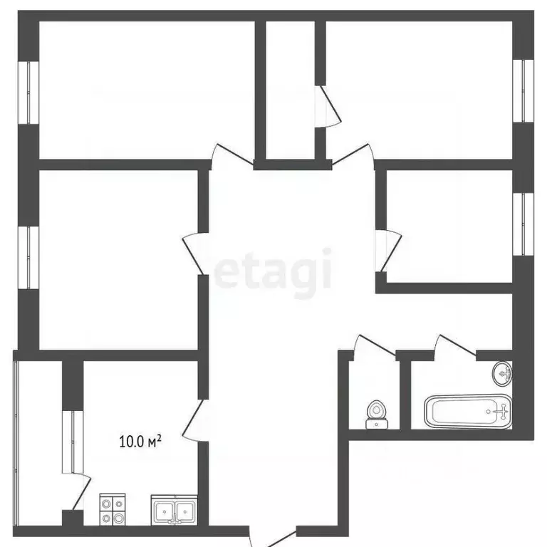 4-к кв. Ямало-Ненецкий АО, Муравленко ул. Нефтяников, 79 (86.8 м) - Фото 1