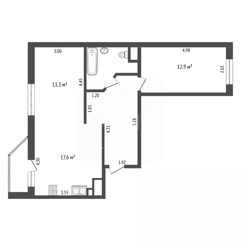 1-к кв. Тюменская область, Тюмень ул. Тимофея Чаркова, 81 (53.1 м) - Фото 1