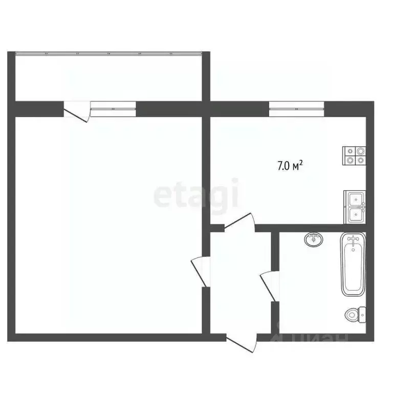 1-к кв. Ямало-Ненецкий АО, Муравленко ул. Ленина, 94 (34.3 м) - Фото 1