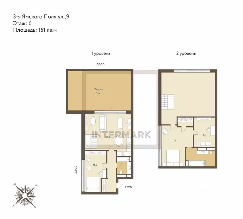 3-к кв. Москва ул. 3-я Ямского Поля, 9 (151.0 м) - Фото 2