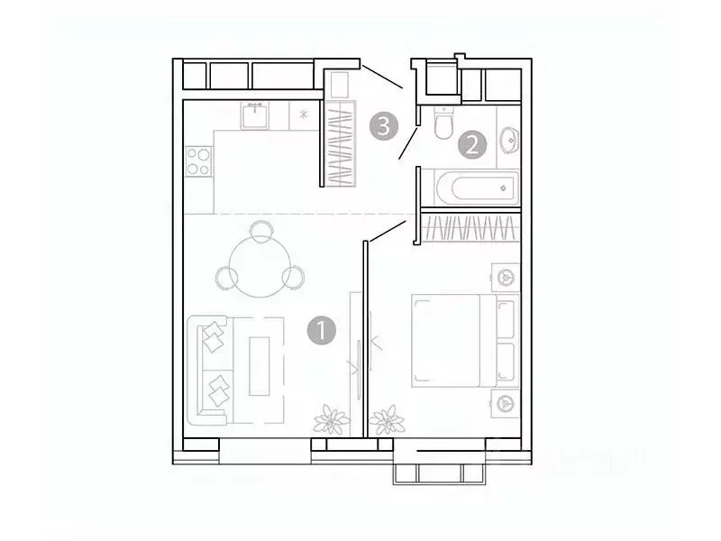 1-к кв. Забайкальский край, Чита 1-я Коллективная ул., 6 СТР (43.5 м) - Фото 1