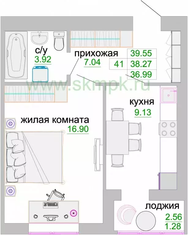 1-комнатная квартира: Зеленоградск, улица Тургенева, 16А (38.7 м) - Фото 0