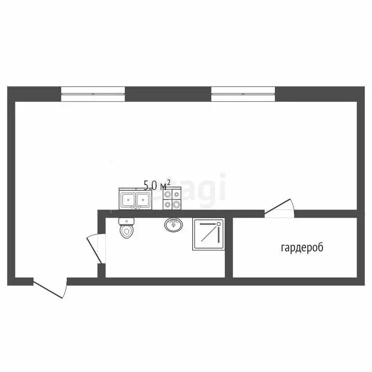 Квартира-студия: Тюмень, Харьковская улица, 74 (28 м) - Фото 0