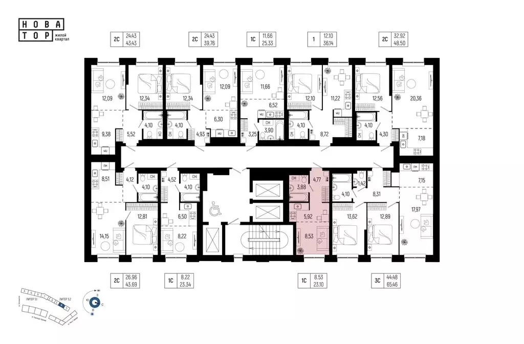 1-комнатная квартира: Уфа, улица Рудольфа Нуреева, 7 (23.1 м) - Фото 2