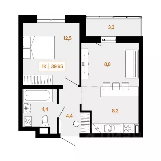 1-к кв. Ханты-Мансийский АО, Ханты-Мансийск Самаровская ул., 2А (39.95 ... - Фото 0