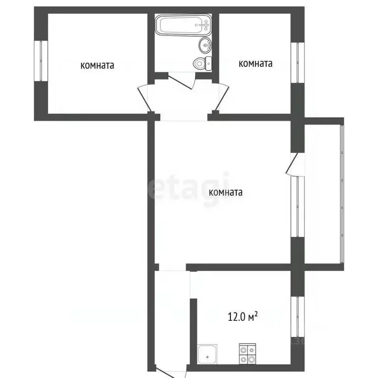 3-к кв. Хабаровский край, Ванинский район, Октябрьский рп Учебная ул., ... - Фото 1