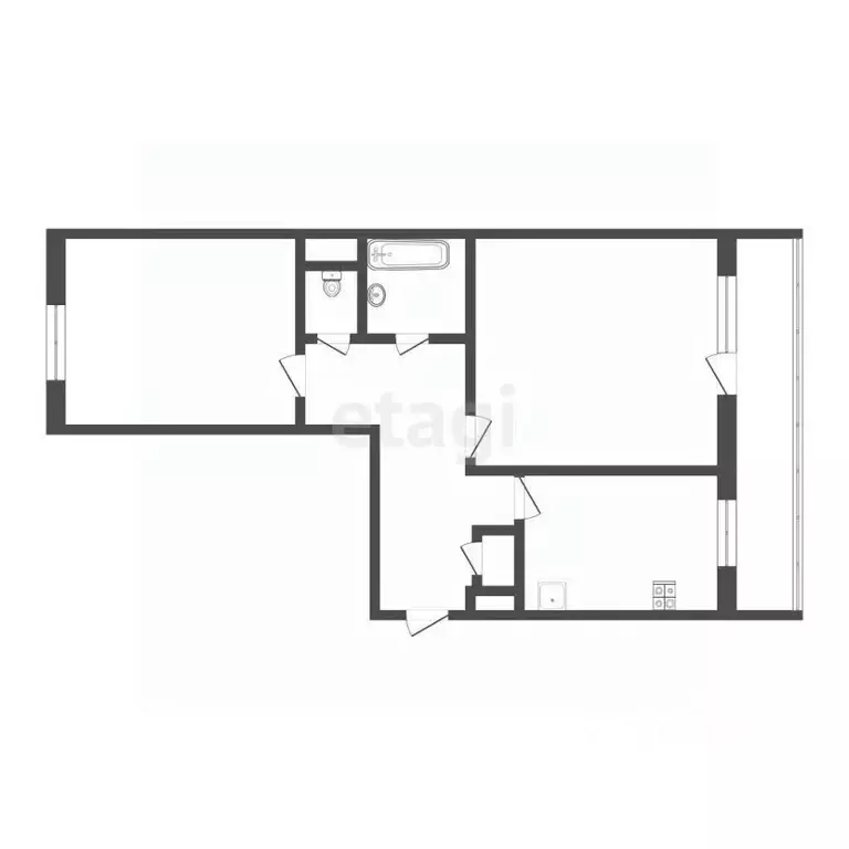 2-к кв. Ульяновская область, Ульяновск просп. Хо Ши Мина, 32 (49.6 м) - Фото 1