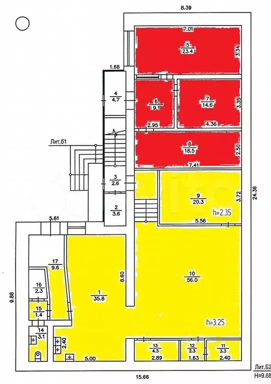 Офис, 50.3 м - Фото 1