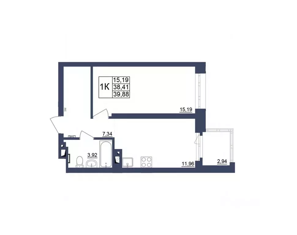 1-к кв. Башкортостан, Уфа Космос жилой комплекс, лит1 (40.06 м) - Фото 1