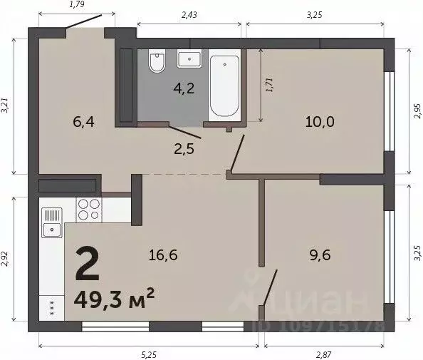 2-к кв. Свердловская область, Екатеринбург Втузгородок жилрайон, ... - Фото 1