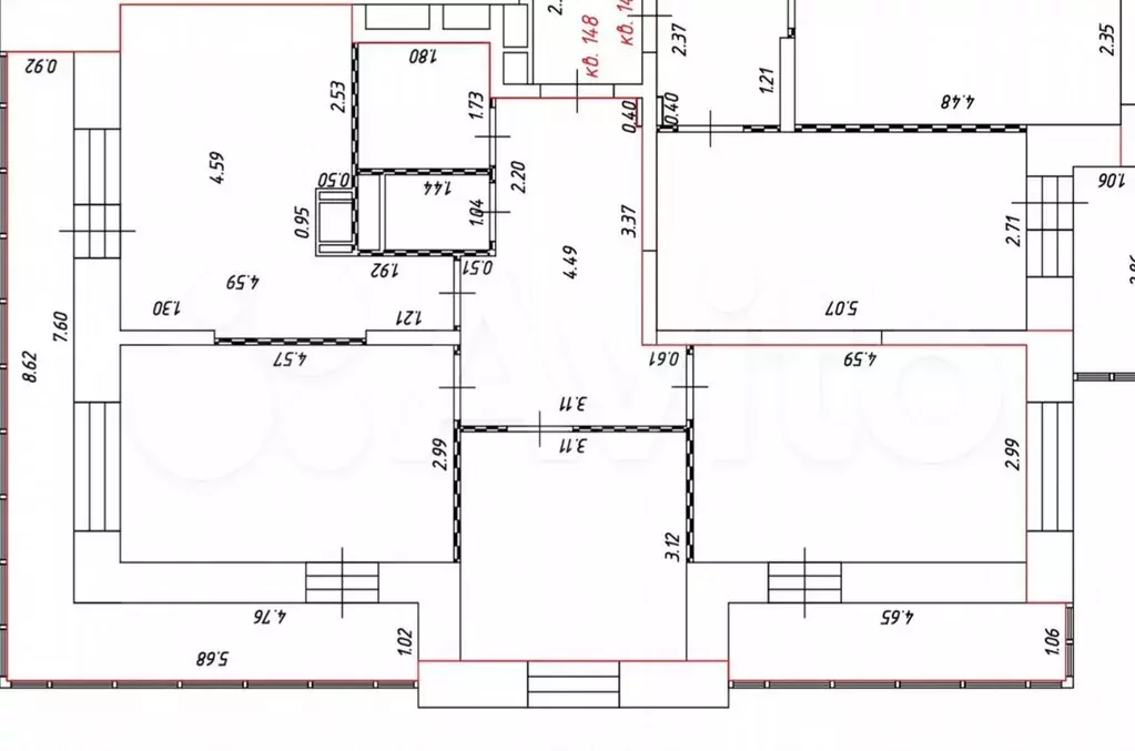 3-к. квартира, 70 м, 2/17 эт. - Фото 0