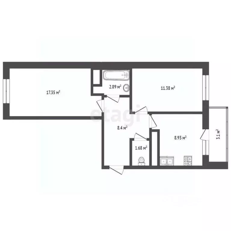 2-к кв. Ярославская область, Ярославль пер. 4-й Норский, 2к2 (50.5 м) - Фото 1