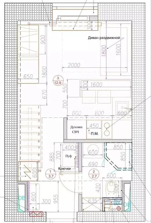 Студия Москва Гостиничная ул., 10К5 (18.8 м) - Фото 1