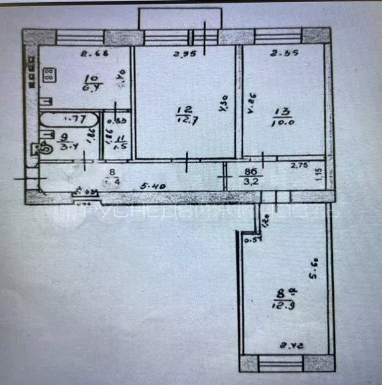 3-к. квартира, 56,5 м, 4/5 эт. - Фото 0
