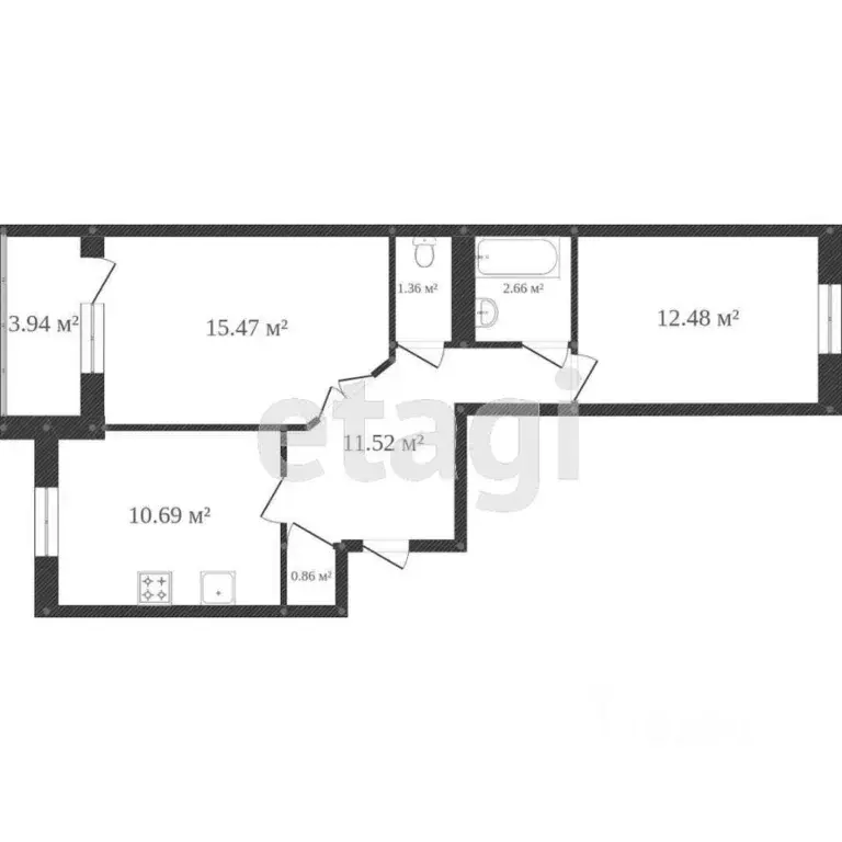 2-к кв. Ростовская область, Ростов-на-Дону просп. Маршала Жукова, 36/5 ... - Фото 2