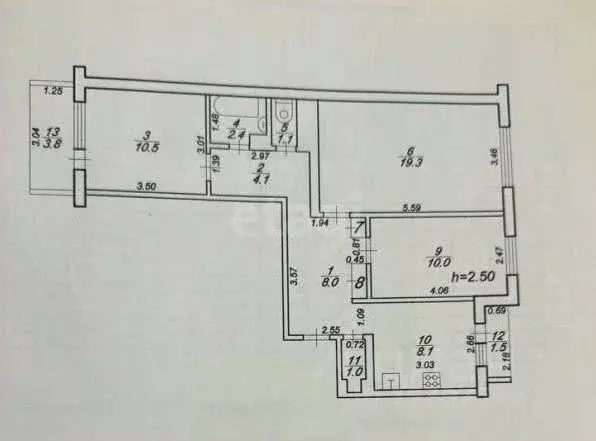 3-к кв. Тверская область, Тверь ул. Левитана, 46 (65.1 м) - Фото 2