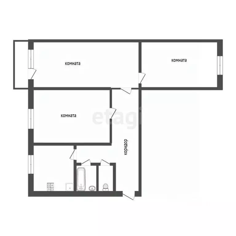 3-к кв. Костромская область, Кострома Черноречье мкр, 12А (58.4 м) - Фото 1