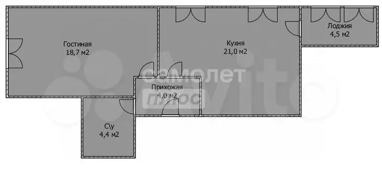 1-к. квартира, 48,1 м, 3/10 эт. - Фото 0