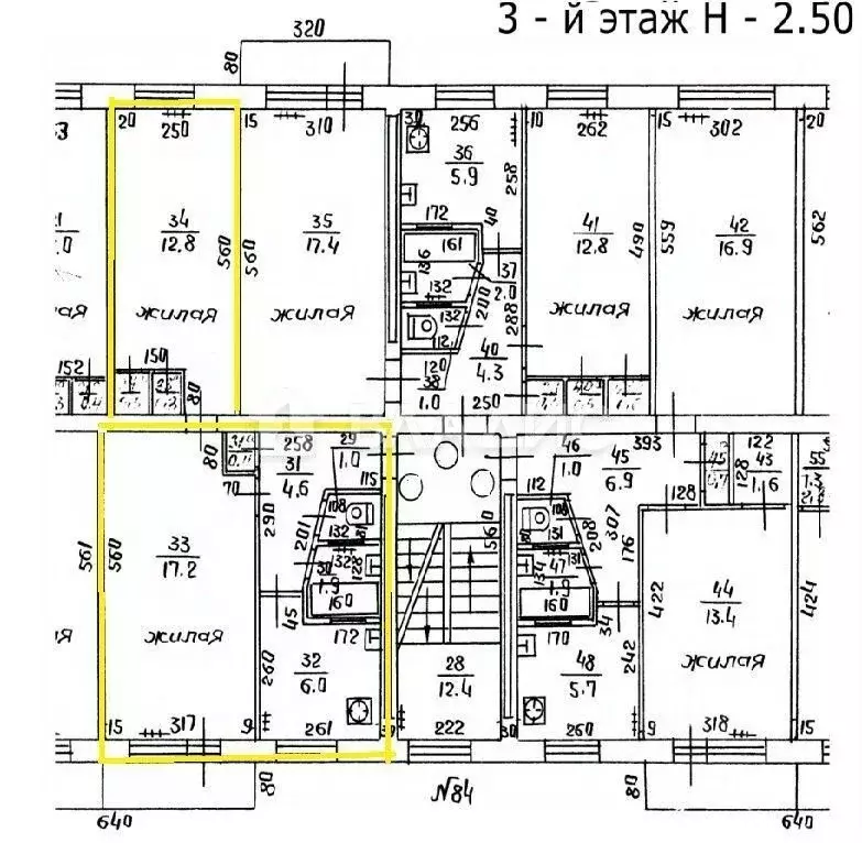 2-к кв. Калининградская область, Калининград ул. Фрунзе, 84 (44.7 м) - Фото 1