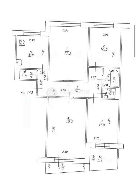 4-к кв. Татарстан, Казань ул. Академика Завойского, 2 (82.8 м) - Фото 2