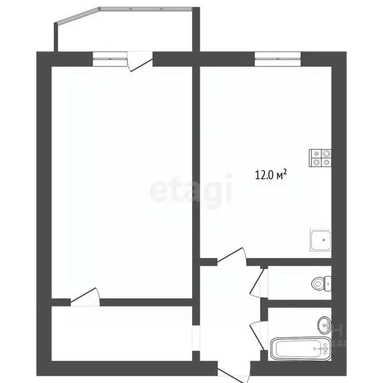 1-к кв. Тюменская область, Тюмень ул. Пермякова, 69к2 (44.0 м) - Фото 1