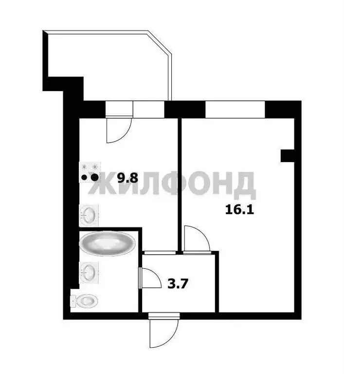 1-к кв. Новосибирская область, Новосибирск ул. Михаила Кулагина, 29/1 ... - Фото 0