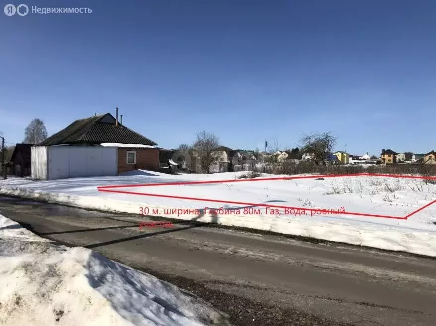 Участок в село Глинищево, Заречная улица (24 м) - Фото 1