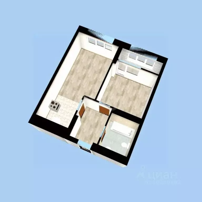 2-к кв. Башкортостан, Уфа ул. Подполковника Недошивина, 13 (45.4 м) - Фото 1