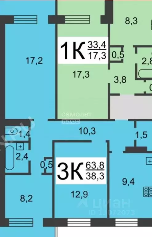 3-к кв. Нижегородская область, Нижний Новгород ул. Героя Советского ... - Фото 2
